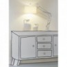 Candeeiro de Mesa Ferro/ Milano 97cm/Abajur 32x20cm Branco - IAR-MILANO/T/W/3220/W - 8435584049749