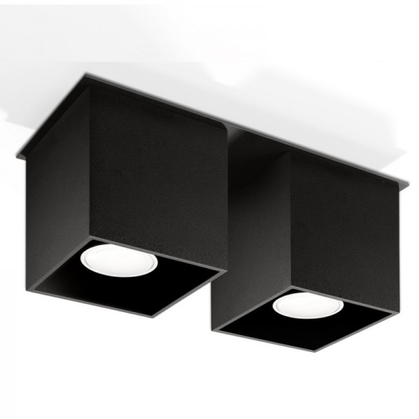 Luminária de Teto QUAD Preto IP20 2x GU10 Sem Lâmpada - SOL-SL.0063 - 8445152081262