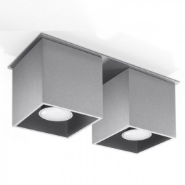 Luminária de Teto QUAD Cinzento IP20 2x GU10 Sem Lâmpada - SOL-SL.0064 - 8445152081224