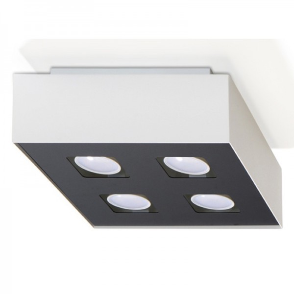 Luminária de Teto MONO Branco/Preto IP20 4x GU10 Sem Lâmpada - SOL-SL.0069 - 8445152080630