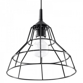 Luminária Suspensa ANATA Preto IP20 Cabo Ajustável 1x E27 Sem Lâmpada - SOL-SL.0146 - 8445152077869