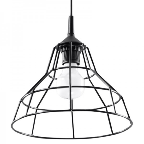 Luminária Suspensa ANATA Preto IP20 Cabo Ajustável 1x E27 Sem Lâmpada - SOL-SL.0146 - 8445152077869