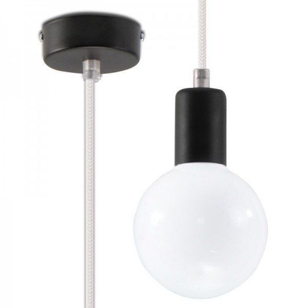 Luminária Suspensa EDISON Branco IP20 Cabo Ajustável 1x E27 Sem Lâmpada - SOL-SL.0150 - 8445152078453