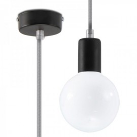 Luminária Suspensa EDISON Cinzento IP20 Cabo Ajustável 1x E27 Sem Lâmpada - SOL-SL.0151 - 8445152078460