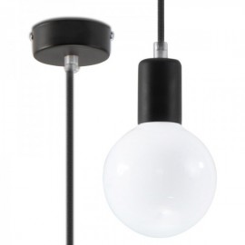 Luminária Suspensa EDISON Preto IP20 Cabo Ajustável 1x E27 Sem Lâmpada - SOL-SL.0152 - 8445152078538