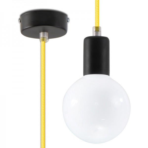 Luminária Suspensa EDISON Amarelo IP20 Cabo Ajustável 1x E27 Sem Lâmpada - SOL-SL.0153 - 8445152078446