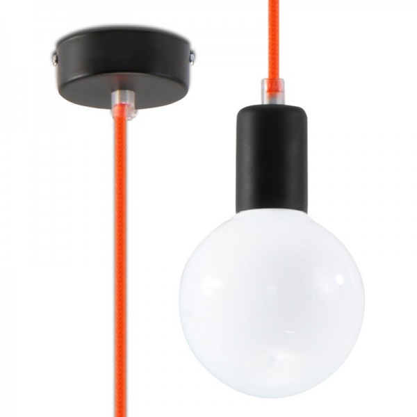 Luminária Suspensa EDISON Laranja IP20 Cabo Ajustável 1x E27 Sem Lâmpada - SOL-SL.0154 - 8445152078484