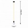 Luminária Suspensa EDISON Amarelo IP20 Cabo Ajustável 1x E27 Sem Lâmpada - SOL-SL.0153 - 8445152078446