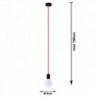 Luminária Suspensa EDISON Vermelho IP20 Cabo Ajustável 1x E27 Sem Lâmpada - SOL-SL.0155 - 8445152078569