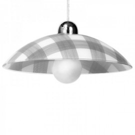 Luminária Suspensa Têxtil Branco/Cinzento IP20 Cabo Ajustável 1x E27 Sem Lâmpada - SOL-SL.0168 - 8445152079467