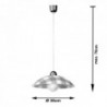 Luminária Suspensa Têxtil Branco/Cinzento IP20 Cabo Ajustável 1x E27 Sem Lâmpada - SOL-SL.0168 - 8445152079467