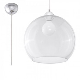 Luminária Suspensa BALL Transparente/Cromado IP20 Cabo Ajustável 1x E27 Sem Lâmpada - SOL-SL.0248 - 8445152078040