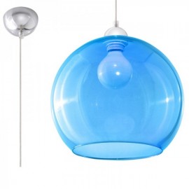 Luminária Suspensa BALL  Azul/Cromado IP20 Cabo Ajustável 1x E27 Sem Lâmpada - SOL-SL.0251 - 8445152077999