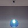 Luminária Suspensa BALL  Azul/Cromado IP20 Cabo Ajustável 1x E27 Sem Lâmpada - SOL-SL.0251 - 8445152077999