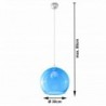 Luminária Suspensa BALL  Azul/Cromado IP20 Cabo Ajustável 1x E27 Sem Lâmpada - SOL-SL.0251 - 8445152077999