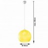 Luminária Suspensa BALL Amarelo/Cromado IP20 Cabo Ajustável 1x E27 Sem Lâmpada - SOL-SL.0252 - 8445152077982