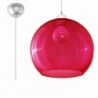 Luminária Suspensa BALL Vermelho/Cromado IP20 Cabo Ajustável 1x E27 Sem Lâmpada - SOL-SL.0253 - 8445152078033