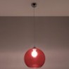 Luminária Suspensa BALL Vermelho/Cromado IP20 Cabo Ajustável 1x E27 Sem Lâmpada - SOL-SL.0253 - 8445152078033