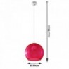 Luminária Suspensa BALL Vermelho/Cromado IP20 Cabo Ajustável 1x E27 Sem Lâmpada - SOL-SL.0253 - 8445152078033