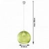 Luminária Suspensa BALL Verde/Cromado IP20 Cabo Ajustável 1x E27 Sem Lâmpada - SOL-SL.0254 - 8445152078057