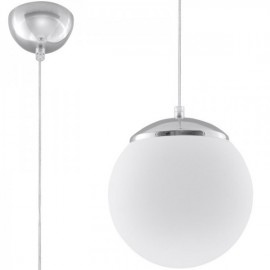 Luminária Suspensa UGO Branco/Cromado IP20 Cabo Ajustável 1x E27 Sem Lâmpada - SOL-SL.0263 - 8445152079511