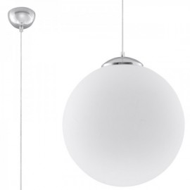 Luminária Suspensa UGO Branco/Cromado IP20 Cabo Ajustável 1x E27 Sem Lâmpada - SOL-SL.0264 - 8445152079528