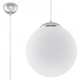 Luminária Suspensa UGO Branco/Cromado IP20 Cabo Ajustável 1x E27 Sem Lâmpada - SOL-SL.0265 - 8445152079535