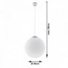 Luminária Suspensa UGO Branco/Cromado IP20 Cabo Ajustável 1x E27 Sem Lâmpada - SOL-SL.0265 - 8445152079535