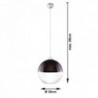 Luminária Suspensa GINO Preto/Cromado IP20 Cabo Ajustável 1x E27 Sem Lâmpada - SOL-SL.0270 - 8445152078682