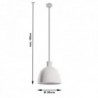 Luminária Suspensa DAMASO Branco IP20 Cabo Ajustável 1x E27 Sem Lâmpada - SOL-SL.0281 - 8445152078231