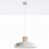 Luminária Suspensa AFRA Branco/Madeira IP20 Cabo Ajustável 1x E27 Sem Lâmpada - SOL-SL.0282 - 8445152077838