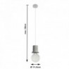 Luminária Suspensa BONO Cinzento IP20 Cabo Ajustável 1x E27 Sem Lâmpada - SOL-SL.0283 - 8445152078071