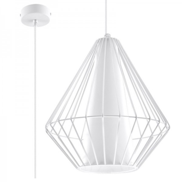 Luminária Suspensa DEMI Branco IP20 Cabo Ajustável 1x E27 Sem Lâmpada - SOL-SL.0297 - 8445152078248