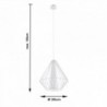 Luminária Suspensa DEMI Branco IP20 Cabo Ajustável 1x E27 Sem Lâmpada - SOL-SL.0297 - 8445152078248