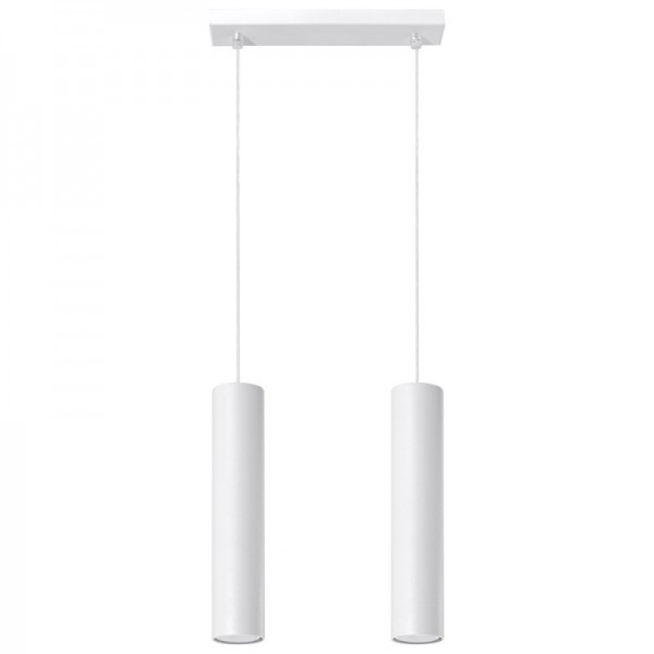 Luminária Suspensa LAGOS Branco IP20 Cabo Ajustável 2x GU10 Sem Lâmpada - SOL-SL.0324 - 8445152078774