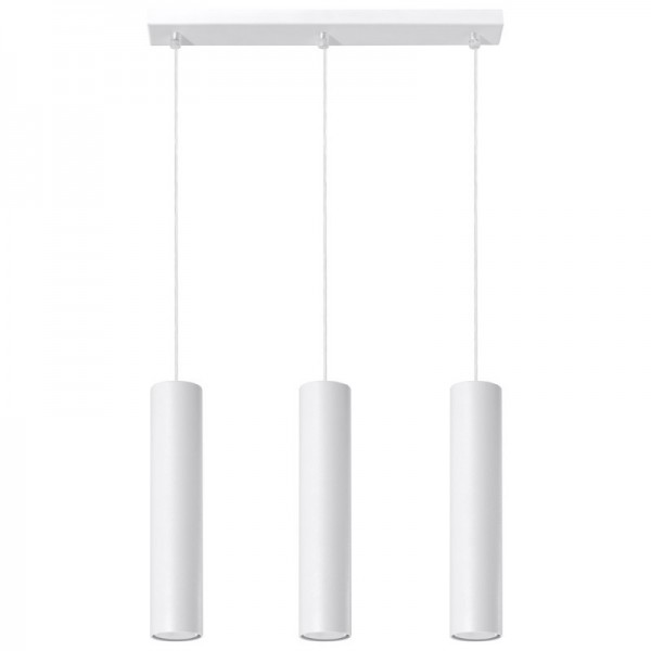 Luminária Suspensa LAGOS Branco IP20 Cabo Ajustável 3x GU10 Sem Lâmpada - SOL-SL.0325 - 8445152078781