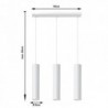 Luminária Suspensa LAGOS Branco IP20 Cabo Ajustável 3x GU10 Sem Lâmpada - SOL-SL.0325 - 8445152078781