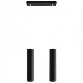 Luminária Suspensa LAGOS Preto IP20 Cabo Ajustável 2x GU10 Sem Lâmpada - SOL-SL.0328 - 8445152078804