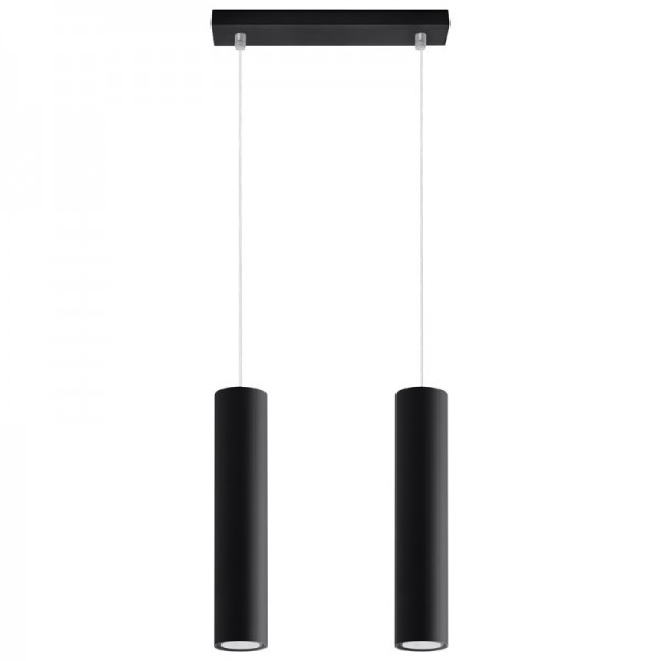 Luminária Suspensa LAGOS Preto IP20 Cabo Ajustável 2x GU10 Sem Lâmpada - SOL-SL.0328 - 8445152078804