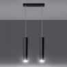 Luminária Suspensa LAGOS Preto IP20 Cabo Ajustável 2x GU10 Sem Lâmpada - SOL-SL.0328 - 8445152078804