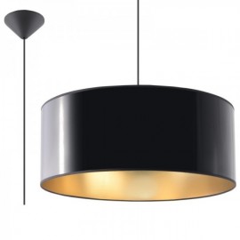 Luminária Suspensa LUXOR Preto/Ouro IP20 Cabo Ajustável 1x E27 Sem Lâmpada - SOL-SL.0364 - 8445152078934