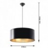 Luminária Suspensa LUXOR Preto/Ouro IP20 Cabo Ajustável 1x E27 Sem Lâmpada - SOL-SL.0364 - 8445152078934