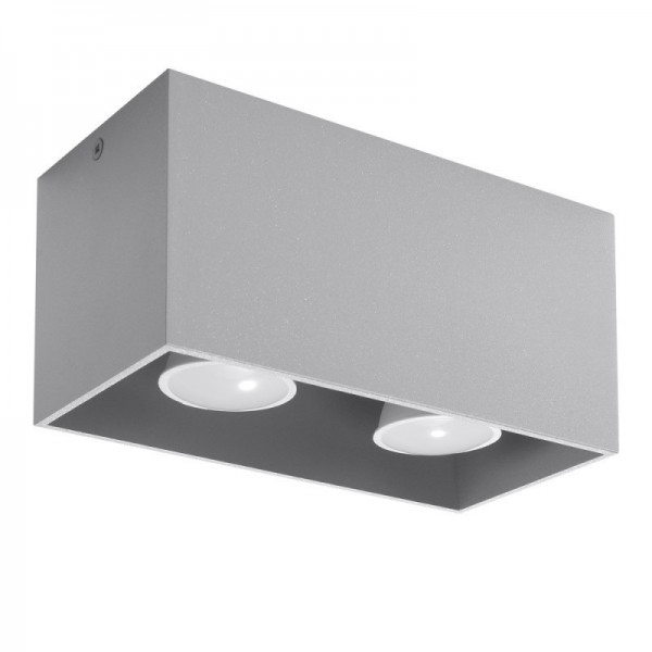 Luminária de Teto QUAD Cinzento IP20 2x GU10 Sem Lâmpada - SOL-SL.0382 - 8445152081231