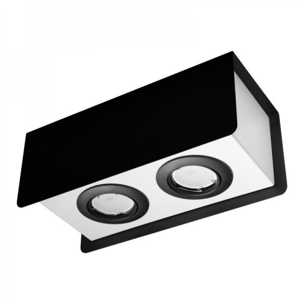 Luminária de Teto STEREO Preto/Branco IP20 2x GU10 Sem Lâmpada - SOL-SL.0410 - 8445152081583