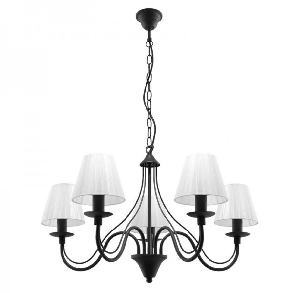 Luminária Suspensa MINERWA ABAZUR Preto IP20 5x E14 Sem Lâmpada - SOL-SL.0563 - 8445152079016