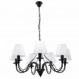 Luminária Suspensa MINERWA ABAZUR Preto IP20 7x E14 Sem Lâmpada - SOL-SL.0564 - 8445152079023