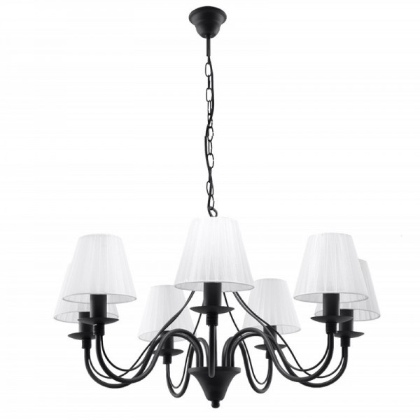 Luminária Suspensa MINERWA ABAZUR Preto IP20 7x E14 Sem Lâmpada - SOL-SL.0564 - 8445152079023