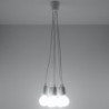 Luminária Suspensa DIEGO Branco IP20 Cabo Ajustável 5x E27 Sem Lâmpada - SOL-SL.0571 - 8445152078316