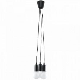 Luminária Suspensa DIEGO Preto IP20 Cabo Ajustável 3x E27 Sem Lâmpada - SOL-SL.0573 - 8445152078392