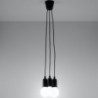 Luminária Suspensa DIEGO Preto IP20 Cabo Ajustável 3x E27 Sem Lâmpada - SOL-SL.0573 - 8445152078392